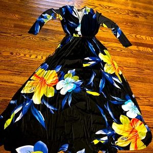 Black flower dress 1x